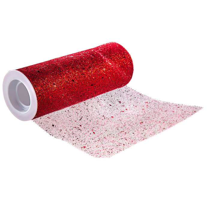 Red Confetti Glitter Tulle 6" Hobby Lobby 1426238